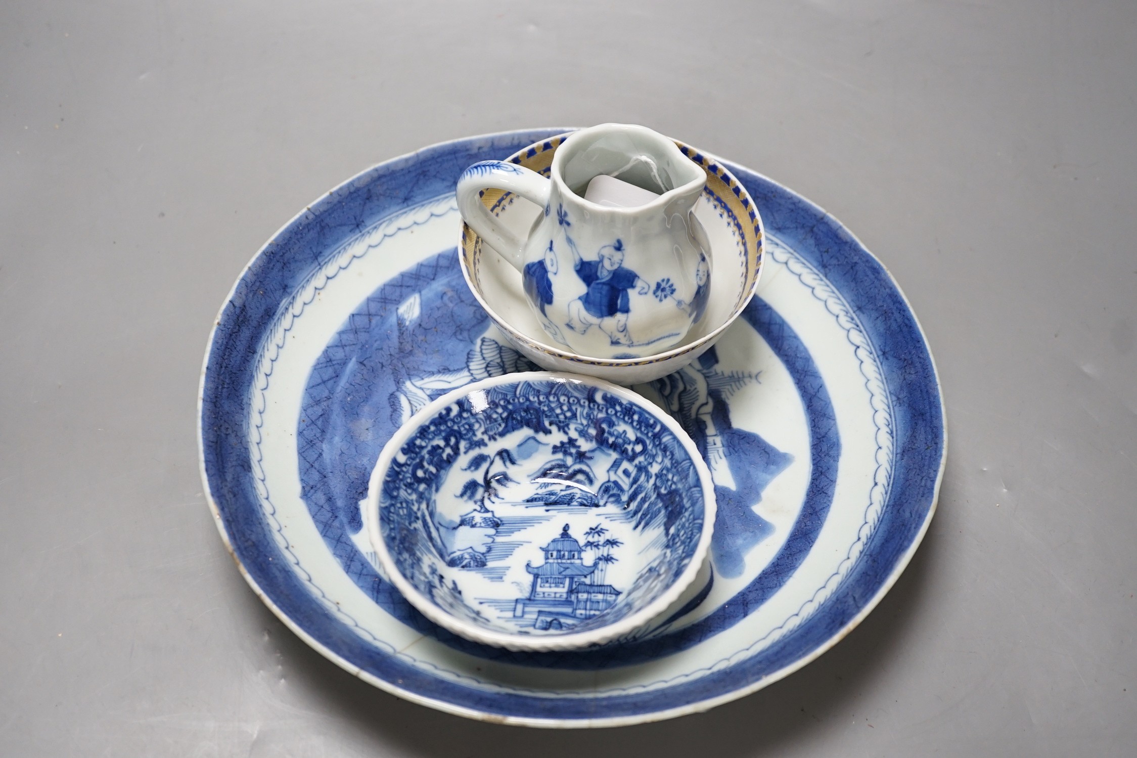 A group of assorted Chinese blue and white ceramics, 18th century and later